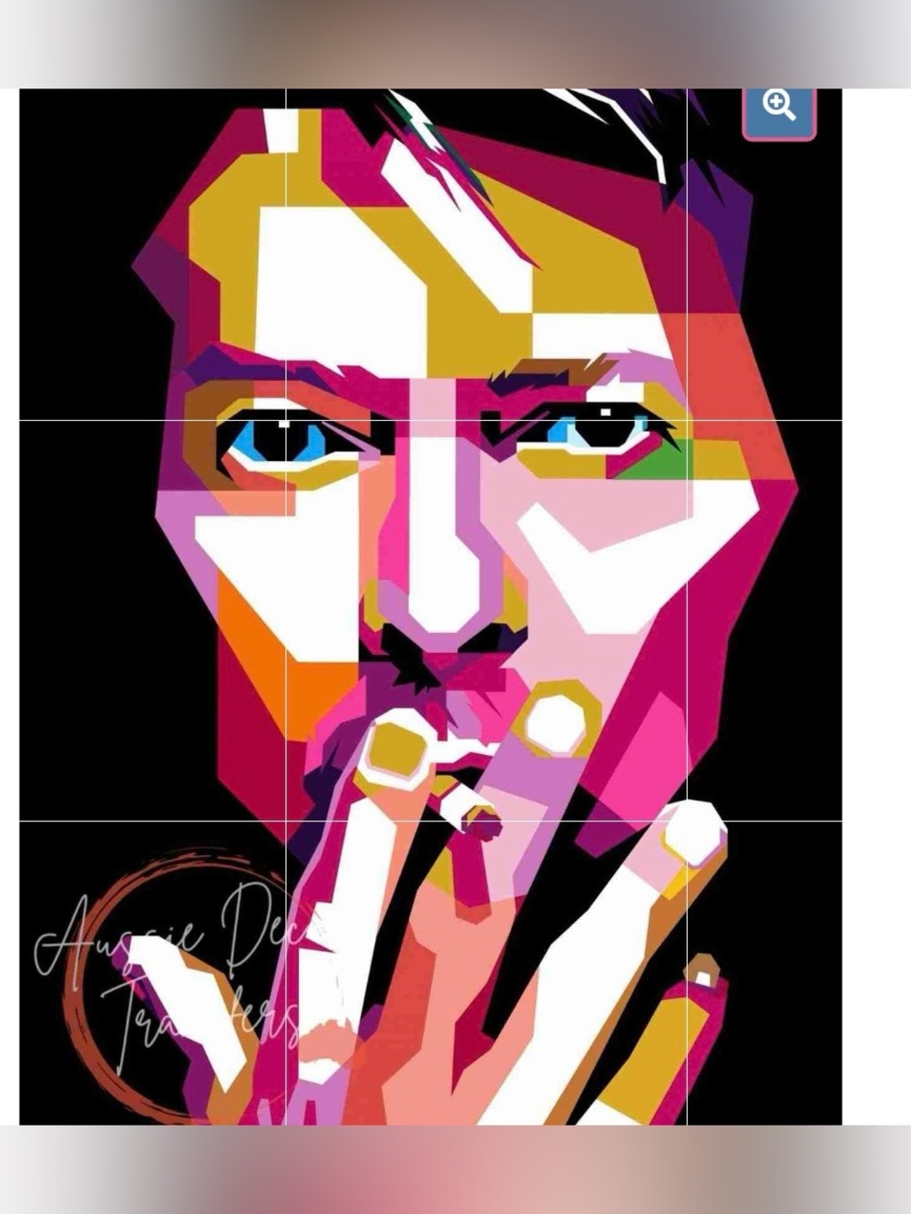 David Bowie decoupage transfer 31.41”x22.44” Aussie Decor Transfers